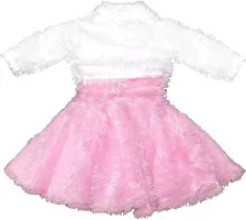 Adorable Pink Net Party Wear Fit And Flare Dress For Girls-thumb1