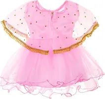 Adorable Pink Net Party Wear Fit And Flare Dress For Girls-thumb1