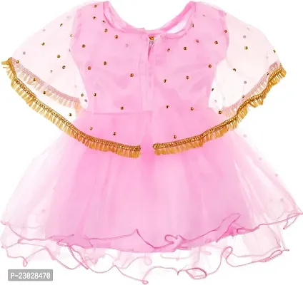 Adorable Pink Net Party Wear Fit And Flare Dress For Girls-thumb2