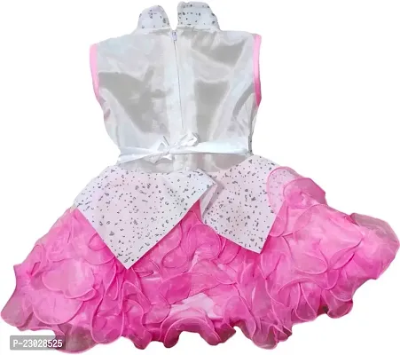 Adorable Pink Net Party Wear Fit And Flare Dress For Girls-thumb2