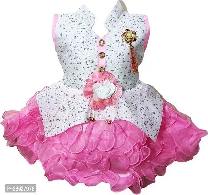 Adorable Pink Net Party Wear Fit And Flare Dress For Girls