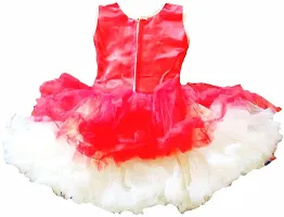 Adorable Pink Net Party Wear Fit And Flare Dress For Girls-thumb1