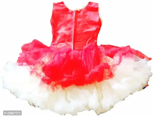 Adorable Pink Net Party Wear Fit And Flare Dress For Girls-thumb2