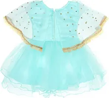 Adorable Blue Net Party Wear Fit And Flare Dress For Girls-thumb1