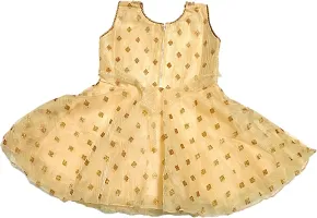 Adorable Yellow Net Party Wear Fit And Flare Dress For Girls-thumb1