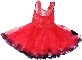 Adorable Pink Net Party Wear Fit And Flare Dress For Girls-thumb1