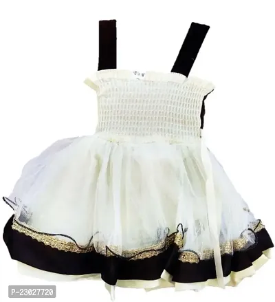 Adorable Black Net Party Wear Fit And Flare Dress For Girls-thumb2