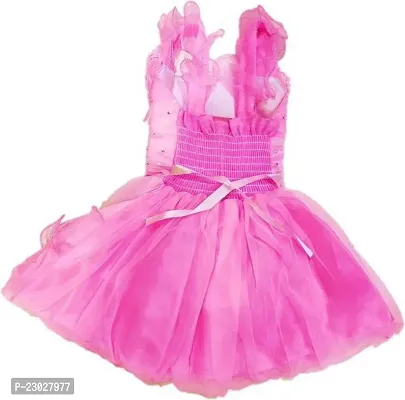 Adorable Pink Net Party Wear Fit And Flare Dress For Girls-thumb2