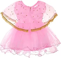 Adorable Pink Net Party Wear Fit And Flare Dress For Girls-thumb1