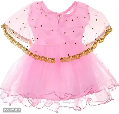 Adorable Pink Net Party Wear Fit And Flare Dress For Girls-thumb2