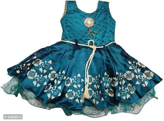 Adorable Blue Net Party Wear Fit And Flare Dress For Girls