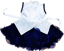 Adorable Blue Net Party Wear Fit And Flare Dress For Girls-thumb1