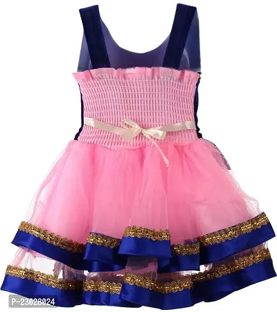 Adorable Pink Net Party Wear Fit And Flare Dress For Girls-thumb2