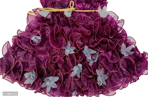 Adorable Purple Net Party Wear Fit And Flare Dress For Girls-thumb2