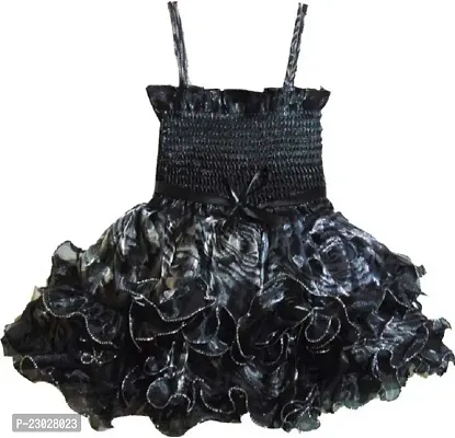 Adorable Black Net Party Wear Fit And Flare Dress For Girls-thumb2