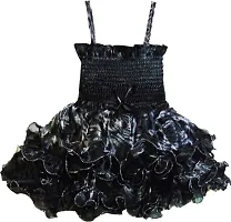 Adorable Black Net Party Wear Fit And Flare Dress For Girls-thumb1