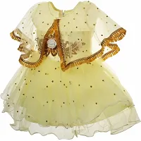 Adorable Yellow Net Party Wear Fit And Flare Dress For Girls-thumb1