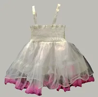 Adorable Pink Net Party Wear Fit And Flare Dress For Girls-thumb1