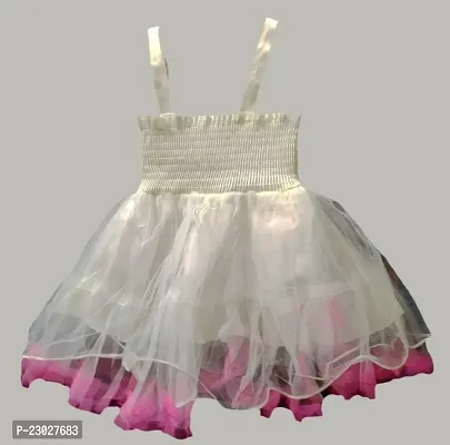 Adorable Pink Net Party Wear Fit And Flare Dress For Girls-thumb2