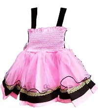 Adorable Pink Net Party Wear Fit And Flare Dress For Girls-thumb1