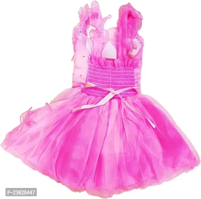 Adorable Pink Net Party Wear Fit And Flare Dress For Girls-thumb2