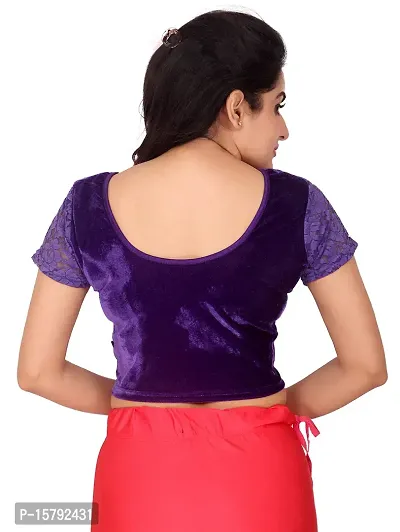 Carrel Velvet long cholis Saree Blouse-thumb3