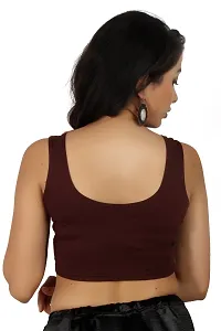 Louis Fashion Lycra Fabric Women Blouse (AGSPL-3220-VIY-BL-01-BROWN-XL)-thumb2