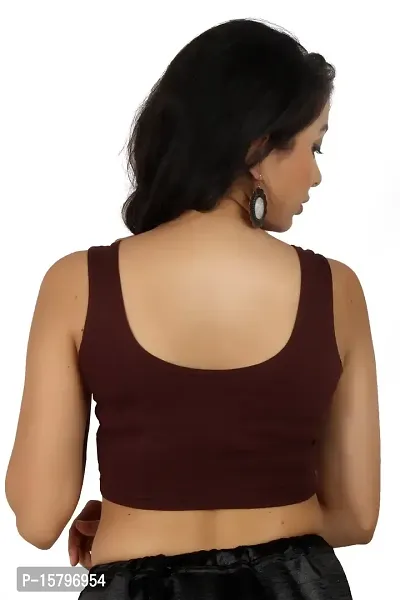 Louis Fashion Lycra Fabric Women Blouse (AGSPL-3220-VIY-BL-01-BROWN-XL)-thumb3