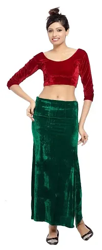 Carrel Velvet Long cholis Saree Blouse (AGSPL3083BL02DARKREDXL_Red_X-Large)-thumb1