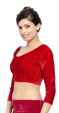 Carrel velvet long cholis Saree Blouse-thumb2