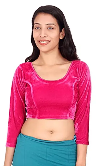 Carrel Women's Velvet Saree Blouse - AGSPL-3083-BL-02-New-2