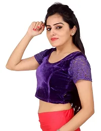 Carrel Velvet long cholis Saree Blouse-thumb1