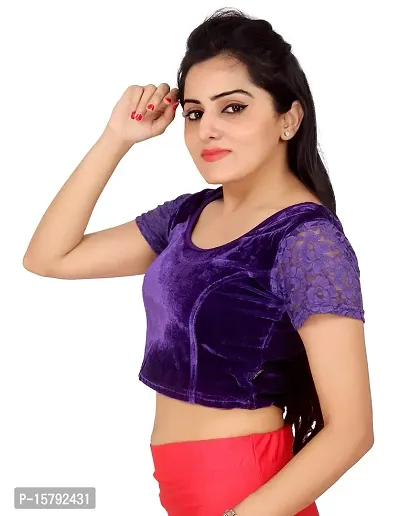 Carrel Velvet long cholis Saree Blouse-thumb2