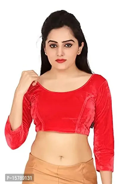 Carrel Women's Velvet Saree Blouse - AGSPL-3083-BL-02-New-2-thumb0