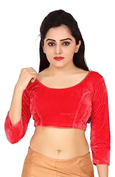 Carrel Women's Velvet Saree Blouse - AGSPL-3083-BL-02-New-2