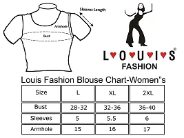 Louis Fashion Cotton hosiery Fabric Women Blouse.(2077-BL-BLACK02-XXL)-thumb4