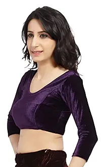 Carrel Women's Velvet Saree Blouse - AGSPL-3083-BL-02-New-2-thumb2