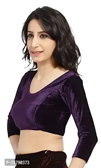 Carrel Women's Velvet Saree Blouse - AGSPL-3083-BL-02-New-2-thumb3