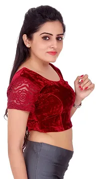 Carrel Velvet Long cholis Saree Blouse (AGSPL3084BL02DREDXL_Red_X-Large)-thumb1