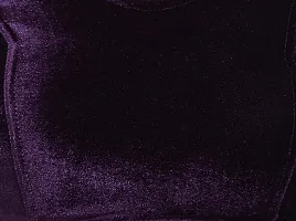 Carrel Women Velvet Fabric U-Neck 3/4 Sleeves Plain Blouse (purple,XL)-thumb4