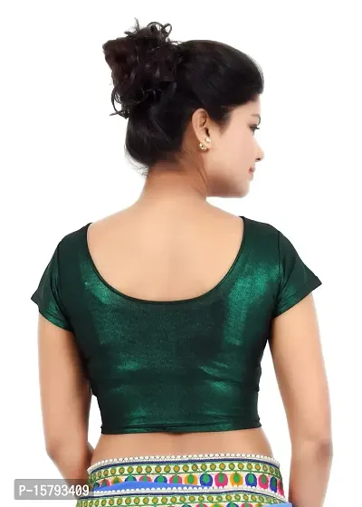 Louis Fashion Cotton Lycra fabric Women blouse (2067-BL-GREEN03-L)-thumb2