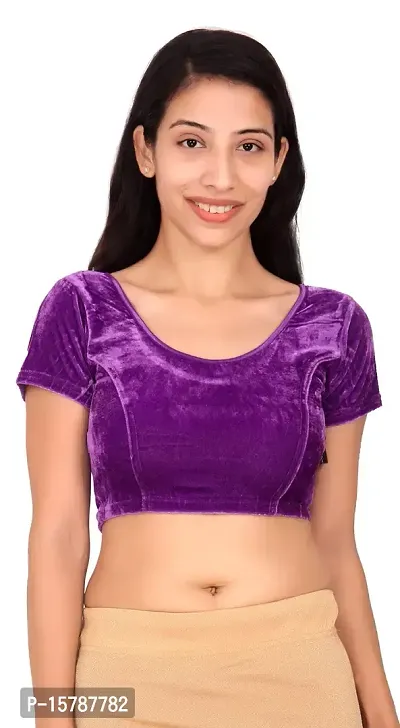 Carrel Women's Other Saree Blouse (2057-Bl-Purple-L_Purple_Large)-thumb0