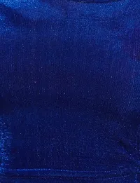 Carrel Women's Velvet Solid Half Sleeve Saree Blouse (AGSPL3083BL02BLUEL_Blue_Large_Blue_L)-thumb4