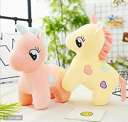 SHASHIKIRAN? Soft Toys Unicorn | Toy for Baby Girl Boy | Horse Toys for Kids Playing | Birthday Gifts for Boys and Girls | (30 Cms, Stuffed Animal Yellow, and PinkSmooth Cushion Material)(Set of 2)-thumb0