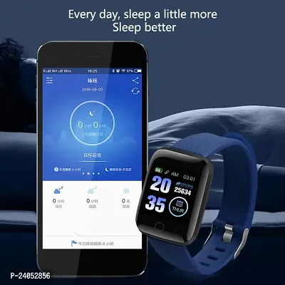 NEW ID116 PRO Stylish Bluetooth Smartwatch Essentials ID-116 Bluetooth Smartwatch Wireless Fitness Band for Boys, Girls, Men, Women  Kids | Sports Gym Watch for All Smart Phones (BLACK,UNISEX)-thumb0