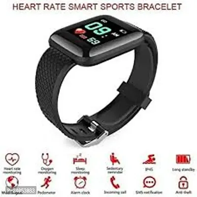 NEW LAUNCH 2024 ID116 PRO SMART Watch: Your Stylish Bluetooth Connection Bluetooth I7 Smart Fitness Band Watch with Heart Rate Activity Tracker, Step and Calorie Counter, Blood Pressure, OLED(BLACK)-thumb4
