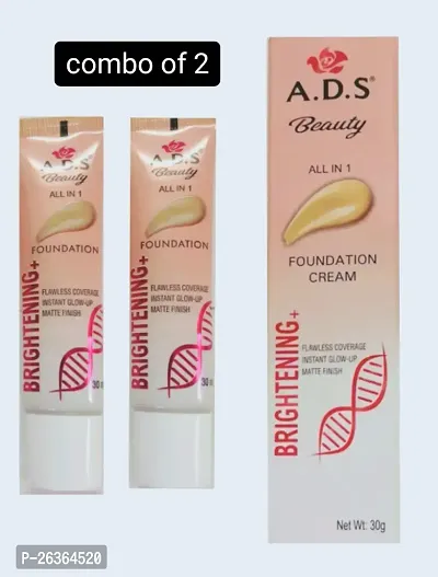 A.D.S BEAUTY ALL IN 1 FOUNDATION CREAM + BRIGHTENING FLAWLESS COVERAGE INSTANT GLOW UP MATTE FINISH COMBO PACK OF 2-thumb0