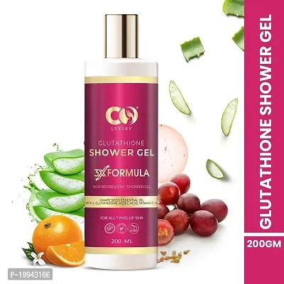 Co-Luxury Glutathione Shower Gel with Kojic Acid Grapeseed Oil and Vitamin E Beads