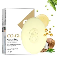 CO LUXURY Glutathione Skin Brightening Soap with Kojic Acid and Vitamin C  E | For Pigmentation,Dark Spot  Melasma (75 X 2) (Pack of 2)-thumb1