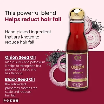 CO LUXURY Onion Hair Oil for Hair Growth  Hair Fall Control | Ayurvedic Oil with 15 Powerful Herbs for Stronger  Longer Hair with No Harsh Chemicals | Non-Sticky Hair Oil, 200 ml-thumb2